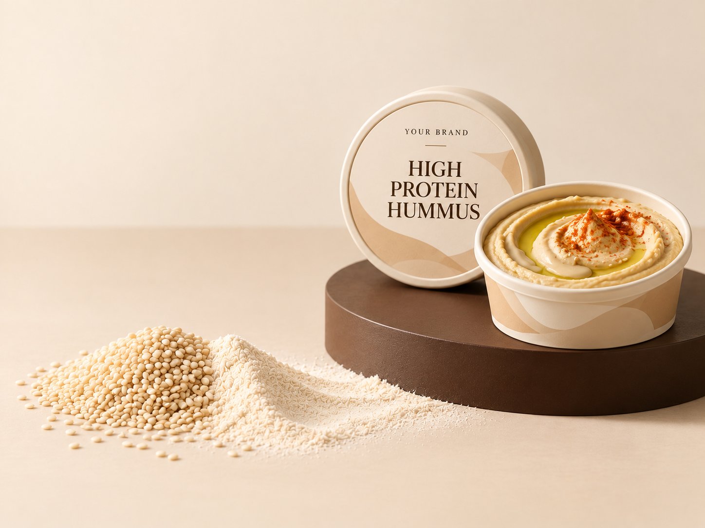 High-protein hummus and tahini